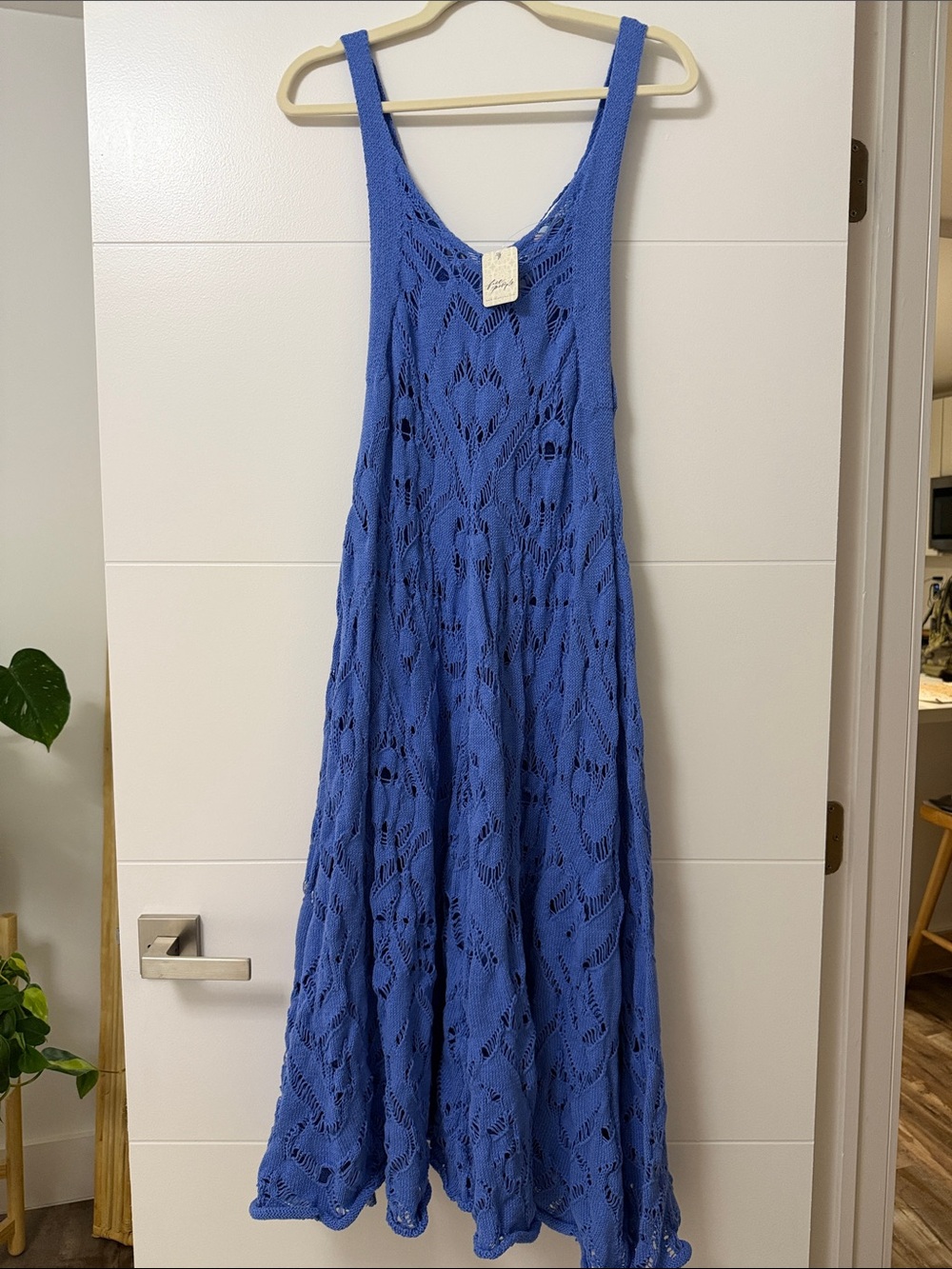 Free People Cornflower Blue Crochet Maxi Dress